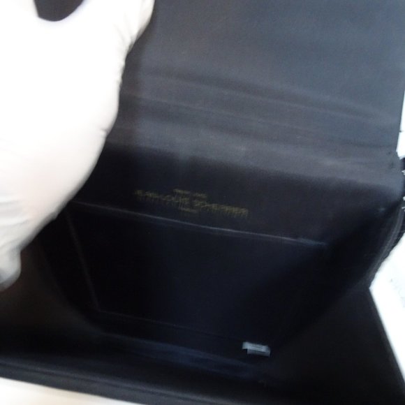 JEAN LOUIS SCHERRER Velvet Satin Stripe Art Deco Evening Bag +Box Vintage - Picture 13 of 15